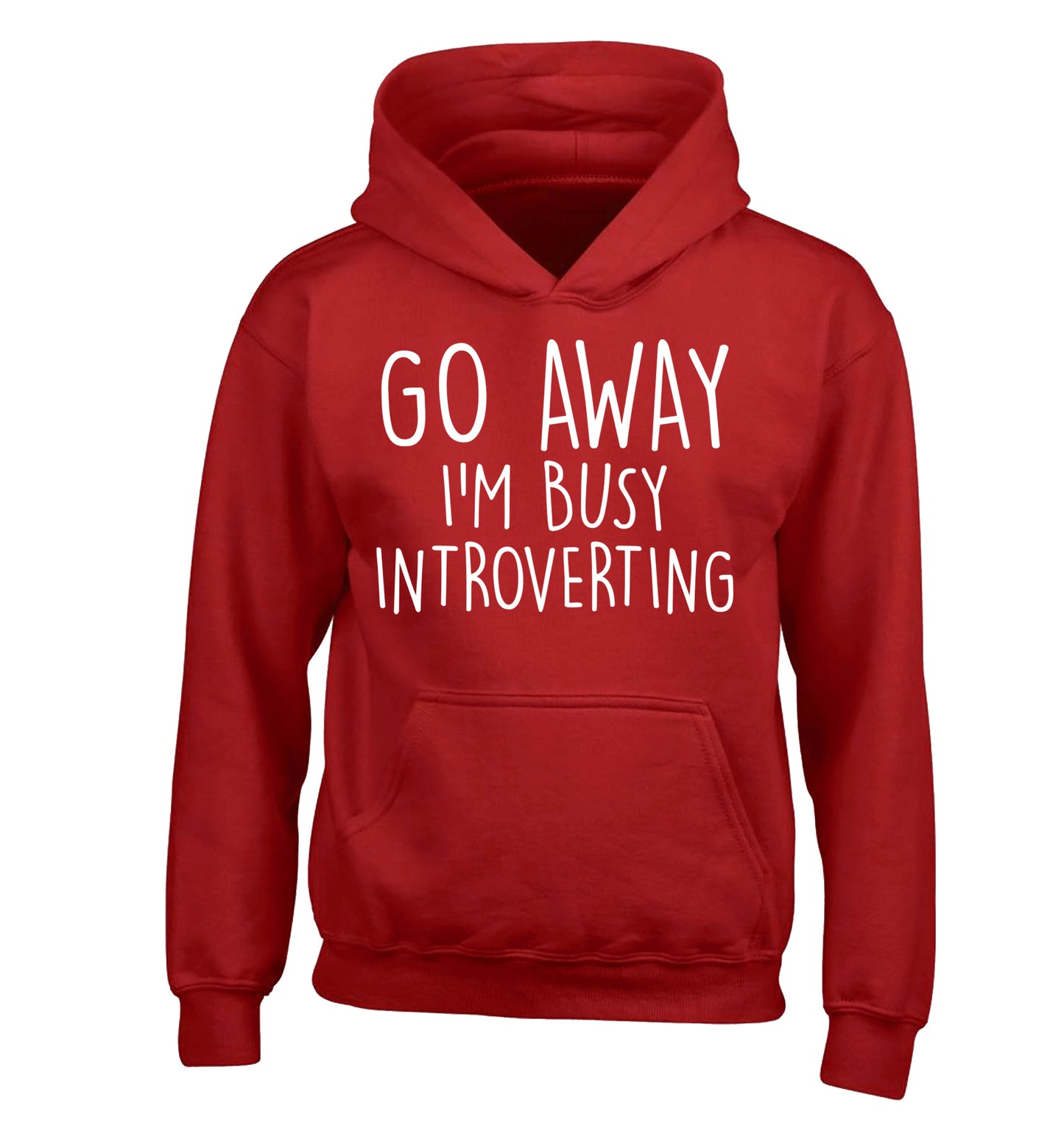 Go away I'm busy introverting children's red hoodie 12-13 Years