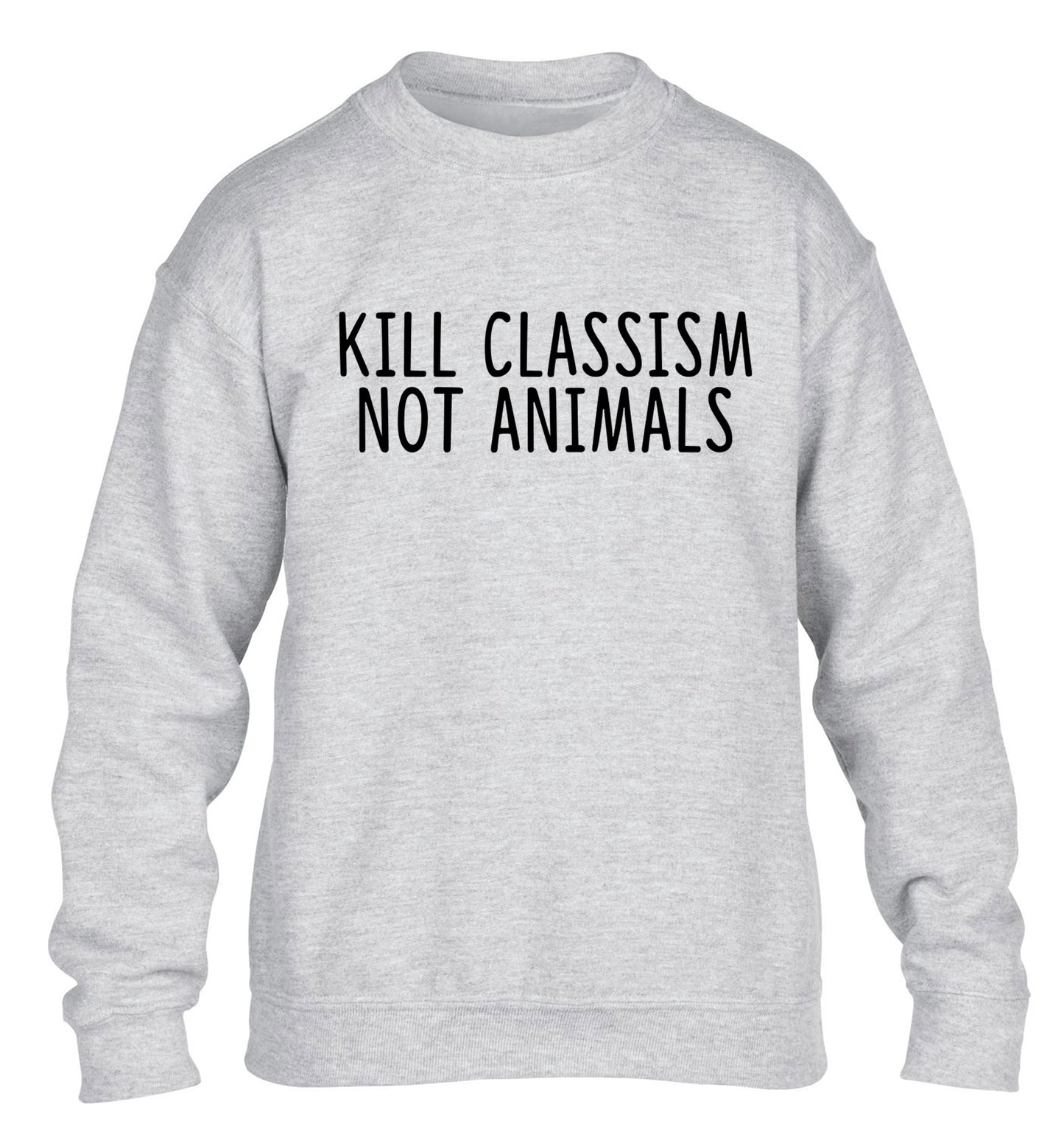 Kill Classism Not Animals children's grey sweater 12-13 Years