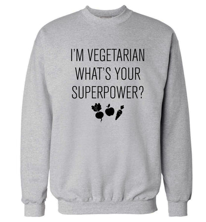 I'm vegetarian what's your superpower? Adult's unisex grey Sweater 2XL