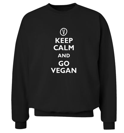 Keep calm and go vegan Adult's unisex black Sweater 2XL
