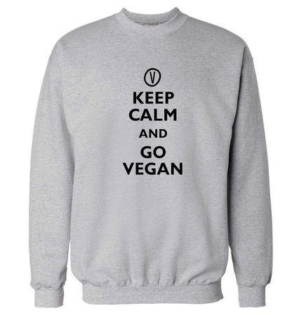 Keep calm and go vegan Adult's unisex grey Sweater 2XL