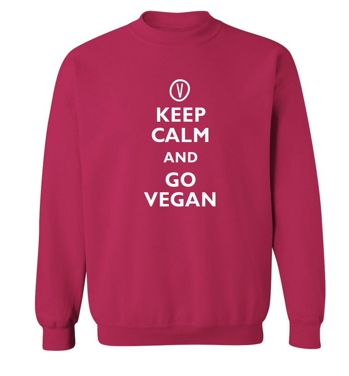Keep calm and go vegan Adult's unisex pink Sweater 2XL
