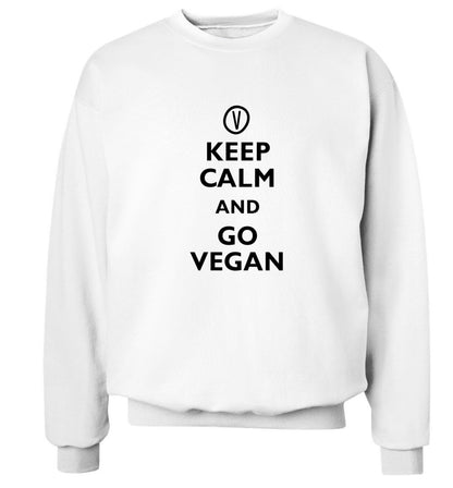 Keep calm and go vegan Adult's unisex white Sweater 2XL
