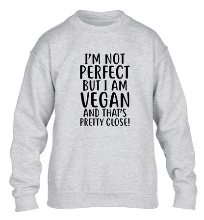 Might not be perfect but I am vegan children's grey sweater 12-13 Years