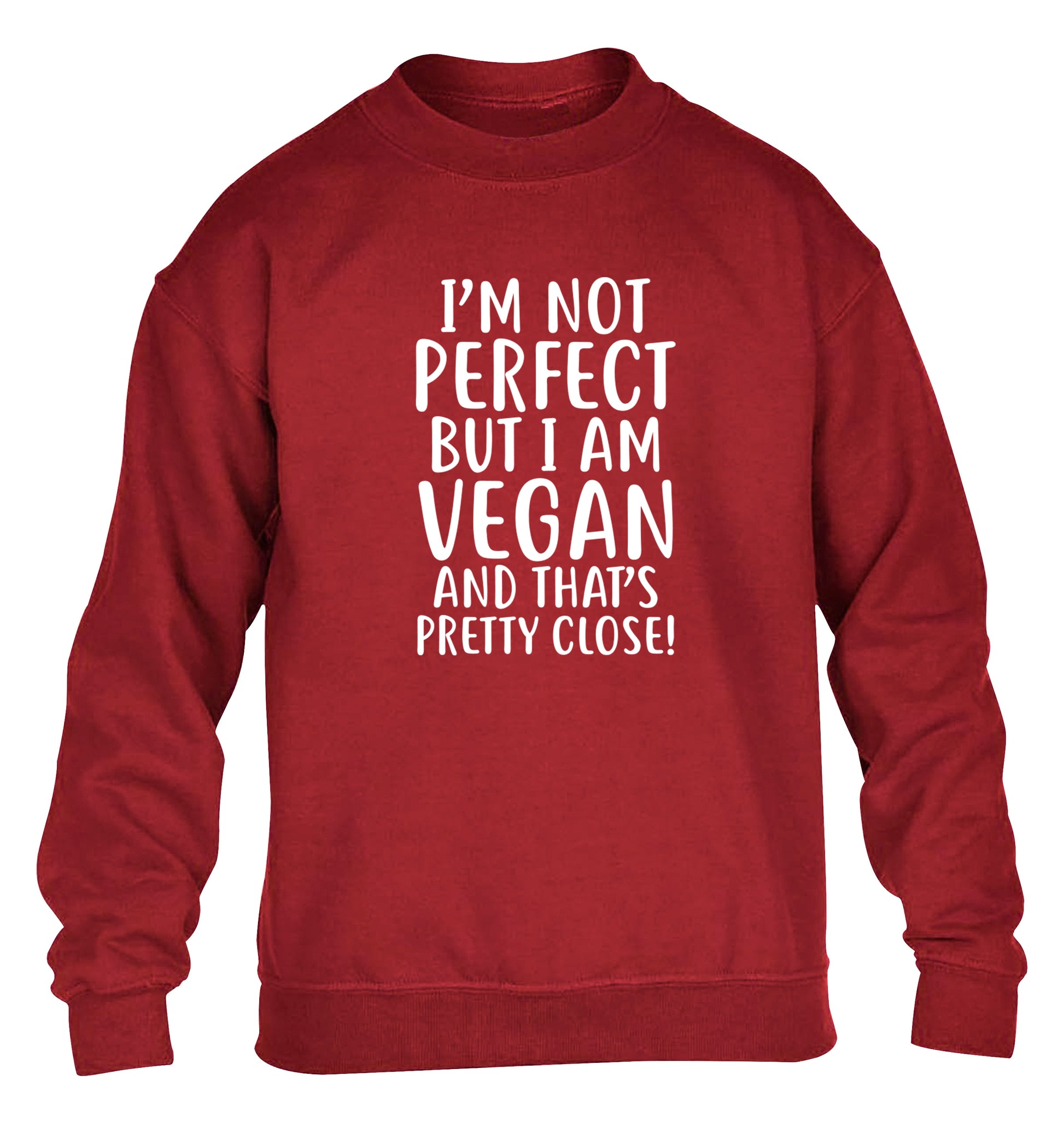 Might not be perfect but I am vegan children's grey sweater 12-13 Years