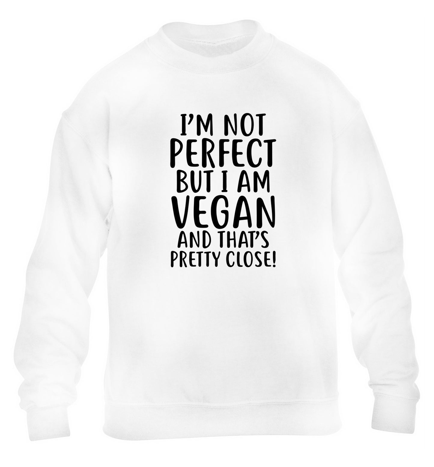 Might not be perfect but I am vegan children's white sweater 12-13 Years