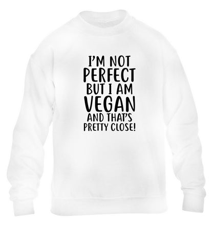 Might not be perfect but I am vegan children's white sweater 12-13 Years