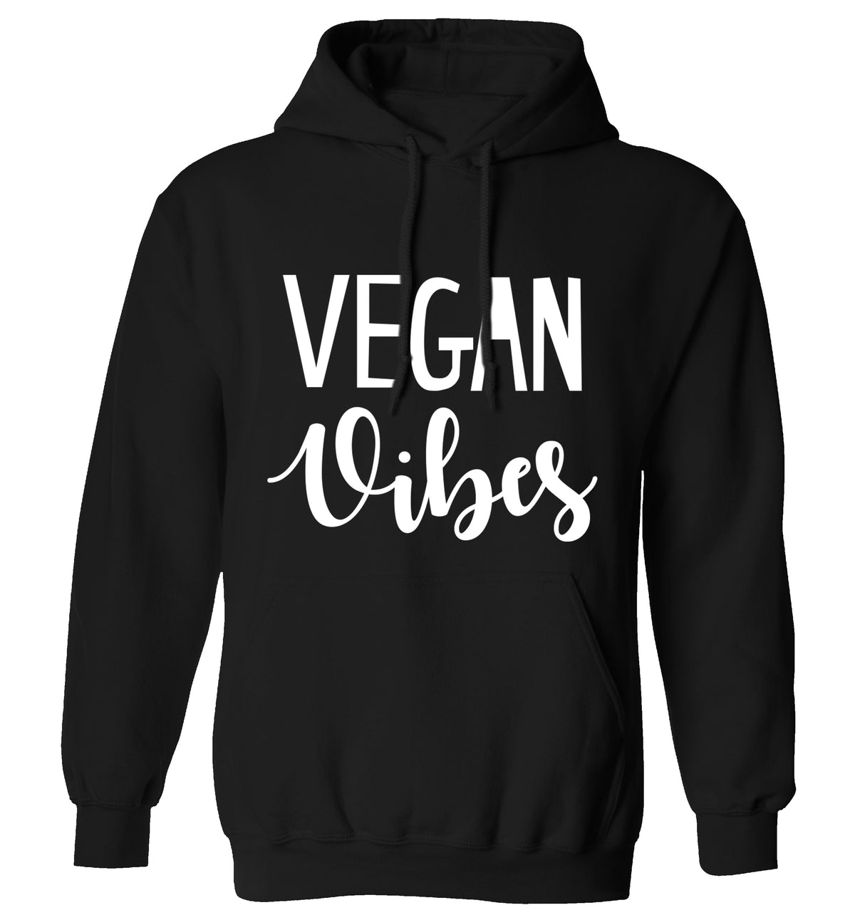 Vegan Vibes adults unisex black hoodie 2XL
