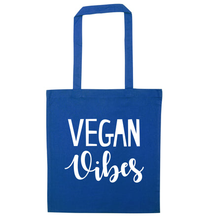 Vegan Vibes blue tote bag