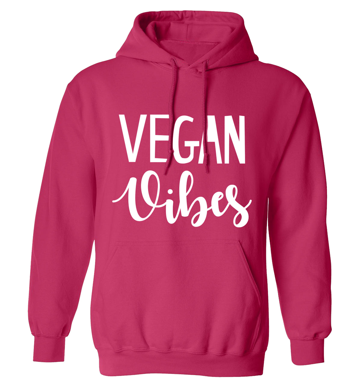 Vegan Vibes adults unisex pink hoodie 2XL