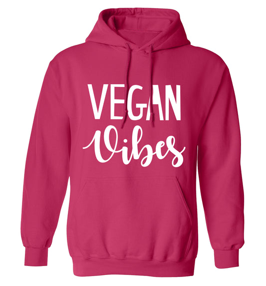 Vegan Vibes adults unisex pink hoodie 2XL