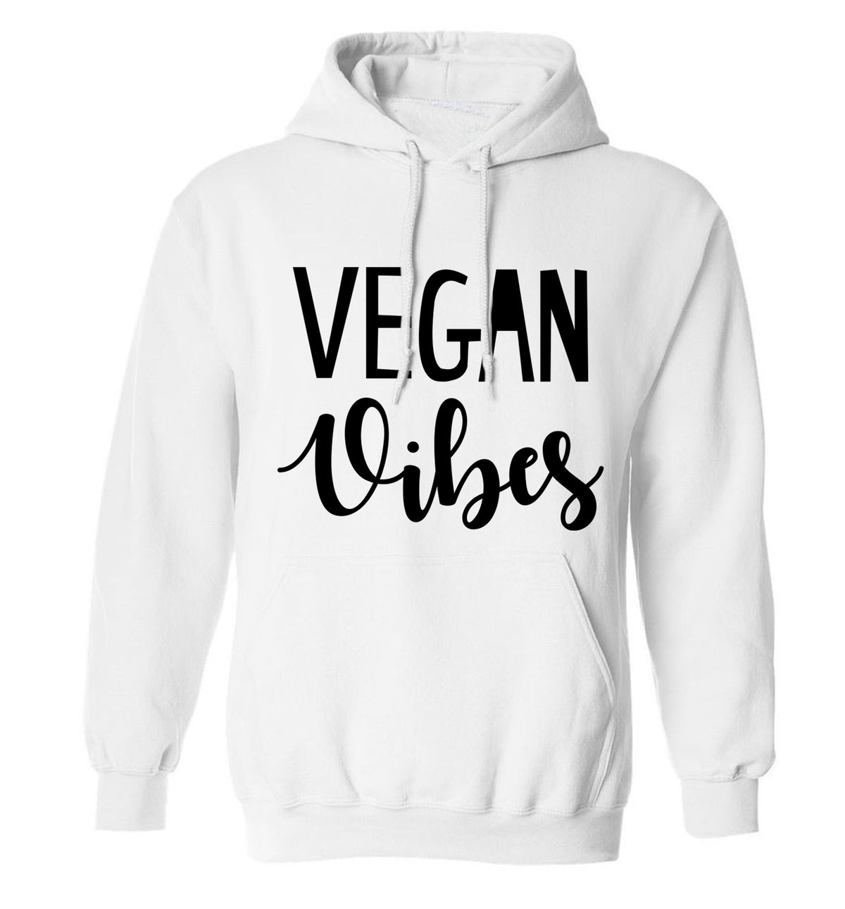Vegan Vibes adults unisex white hoodie 2XL