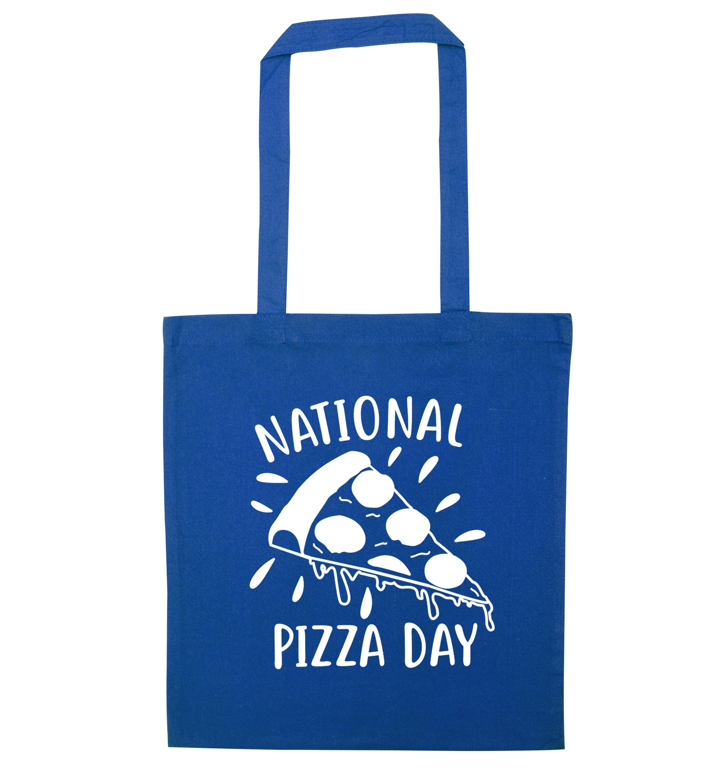 National pizza day blue tote bag