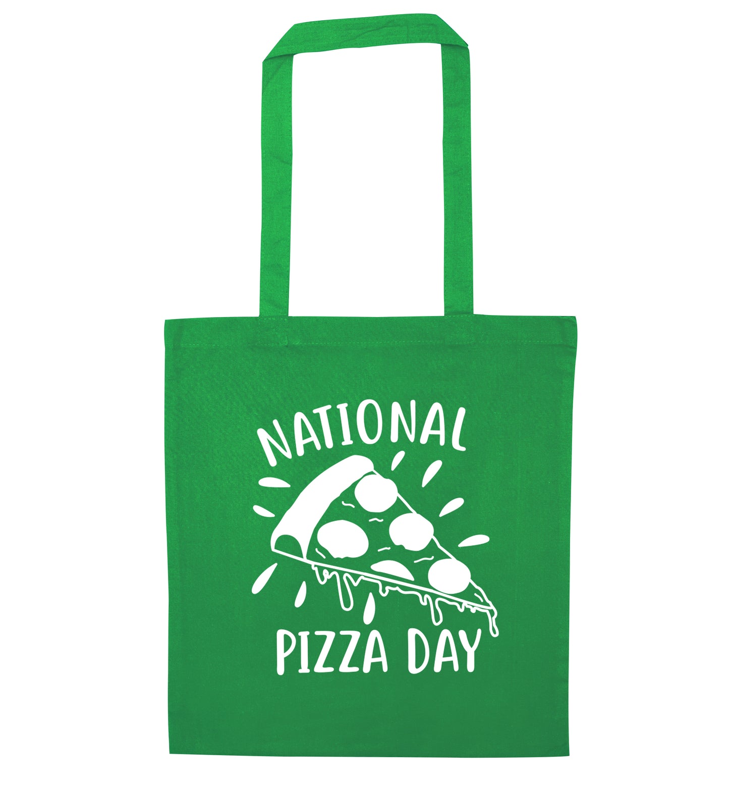 National pizza day green tote bag