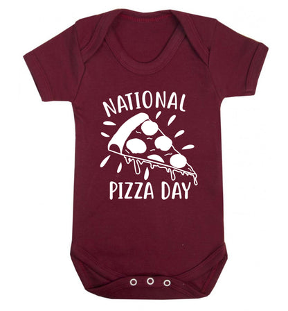 National pizza day Baby Vest maroon 18-24 months