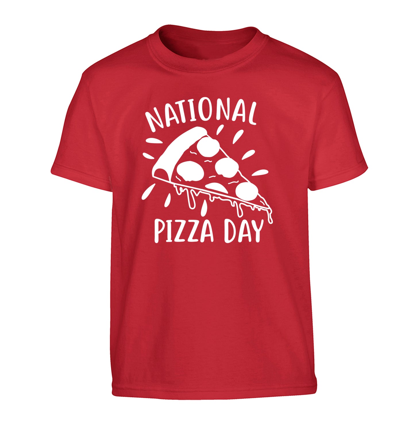 National pizza day Children's red Tshirt 12-13 Years