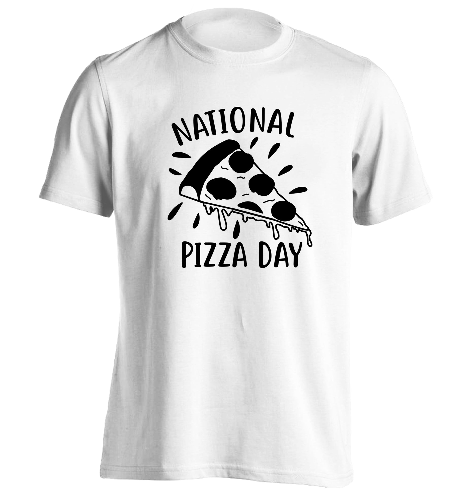 National pizza day adults unisex white Tshirt 2XL