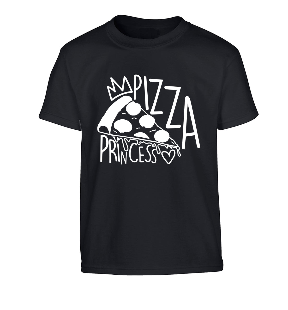 Pizza Princess Children's black Tshirt 12-13 Years