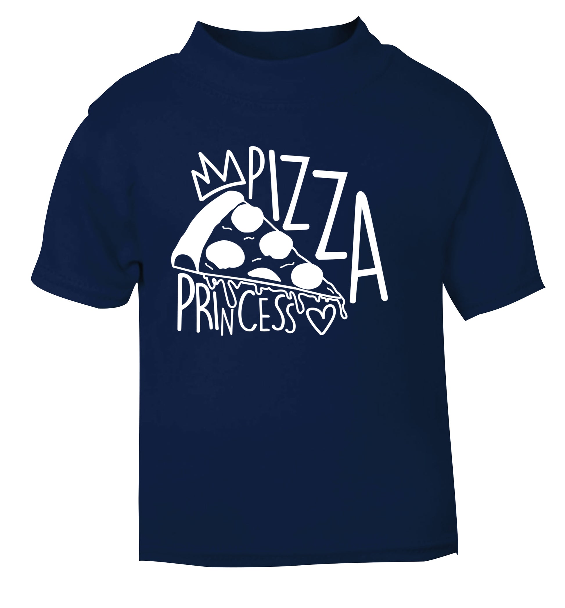 Pizza Princess navy Baby Toddler Tshirt 2 Years