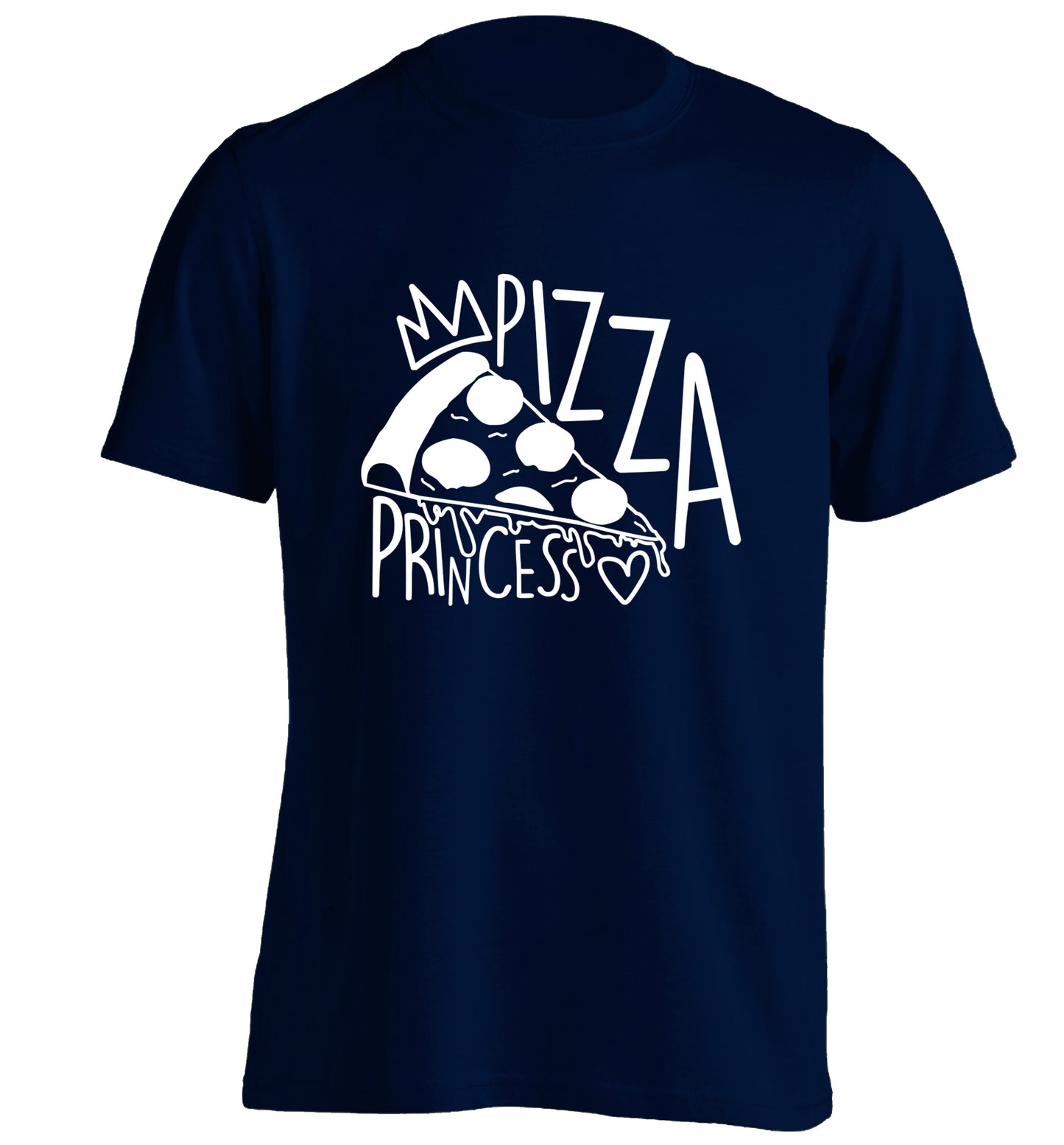 Pizza Princess adults unisex navy Tshirt 2XL