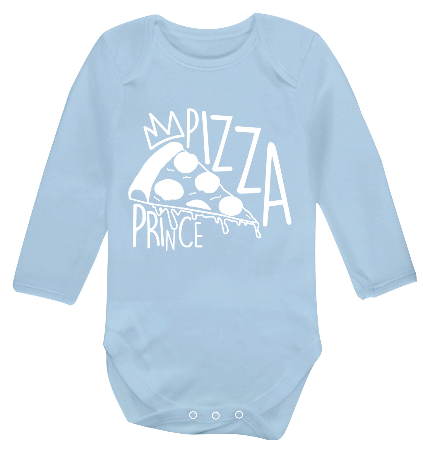 Pizza Prince Baby Vest long sleeved pale blue 6-12 months