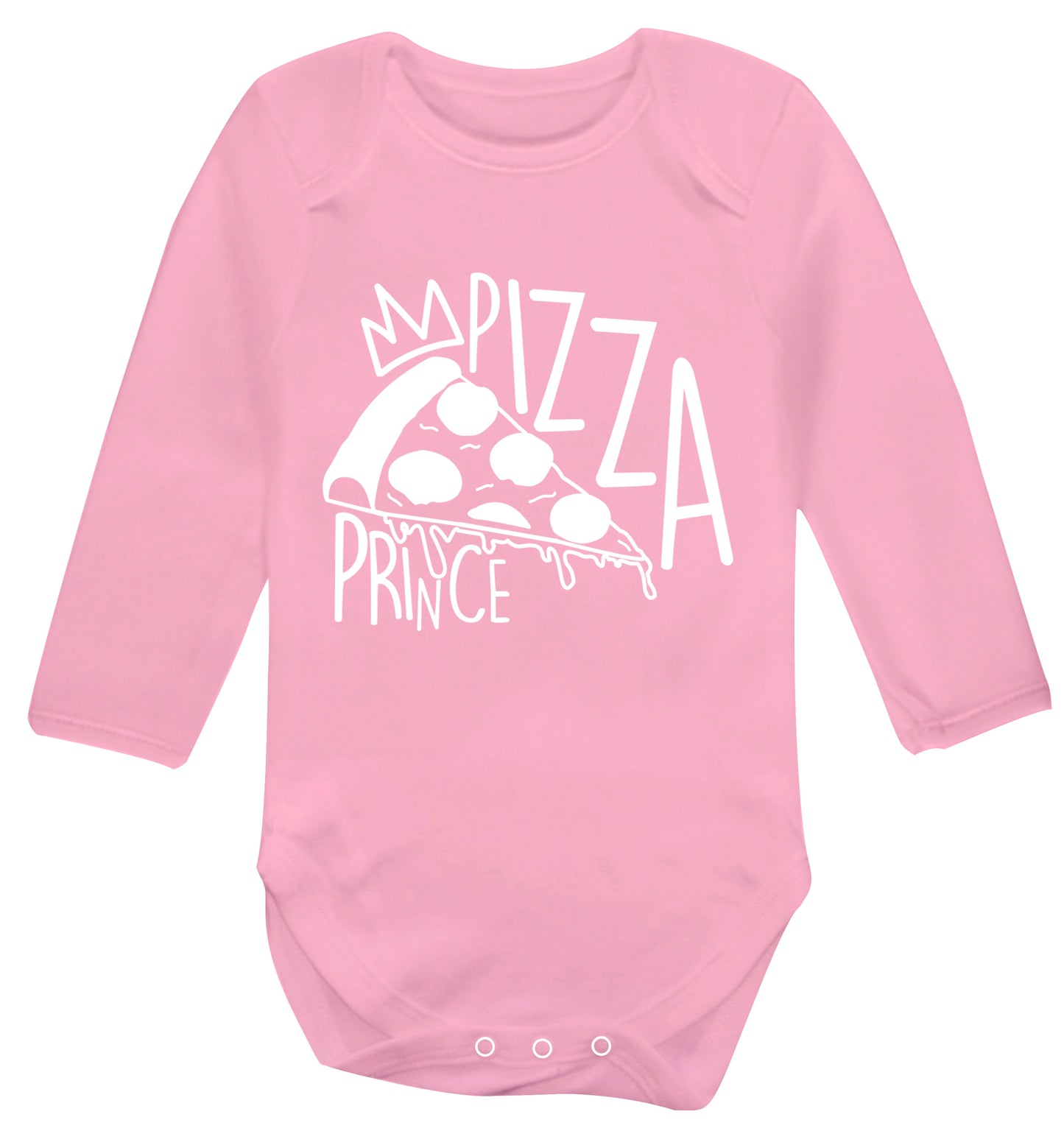 Pizza Prince Baby Vest long sleeved pale pink 6-12 months