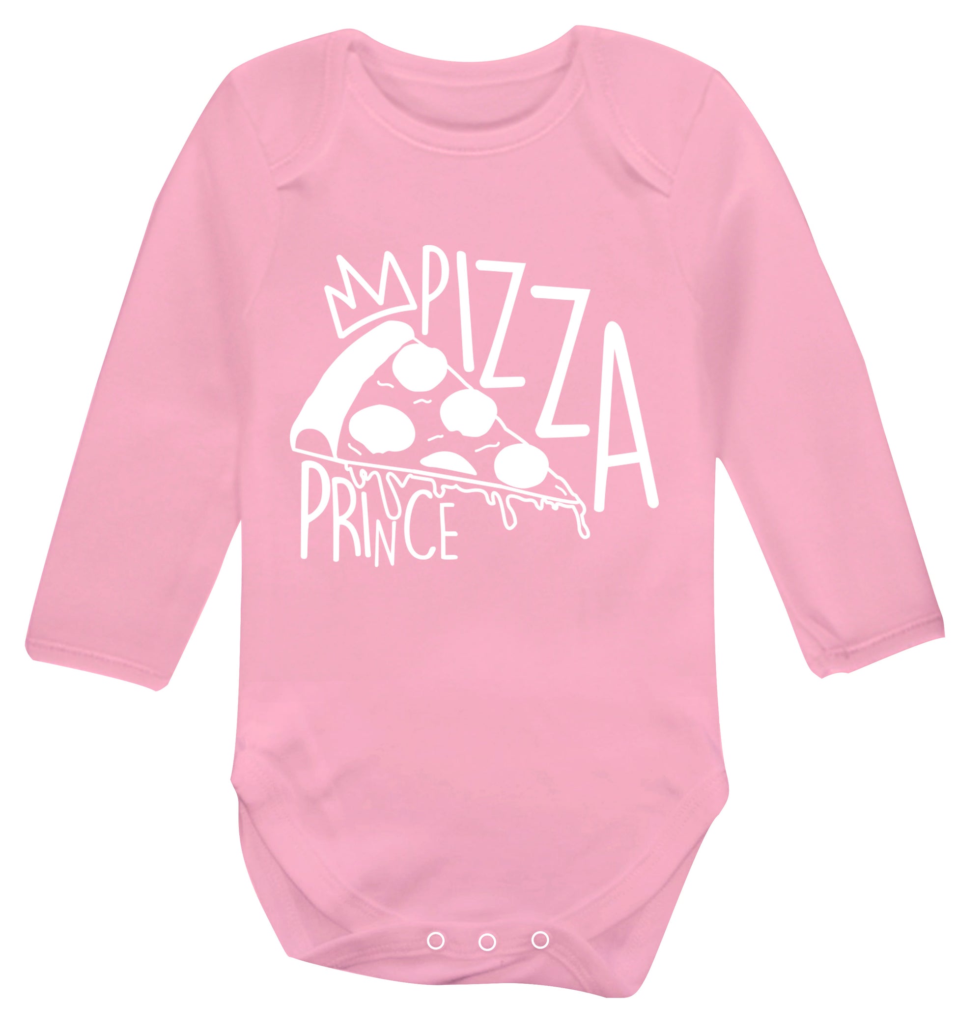 Pizza Prince Baby Vest long sleeved pale pink 6-12 months