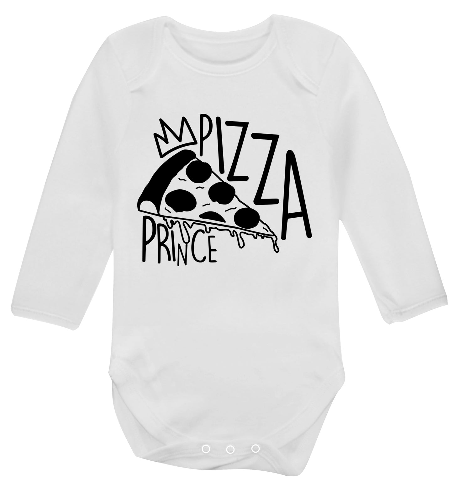 Pizza Prince Baby Vest long sleeved white 6-12 months
