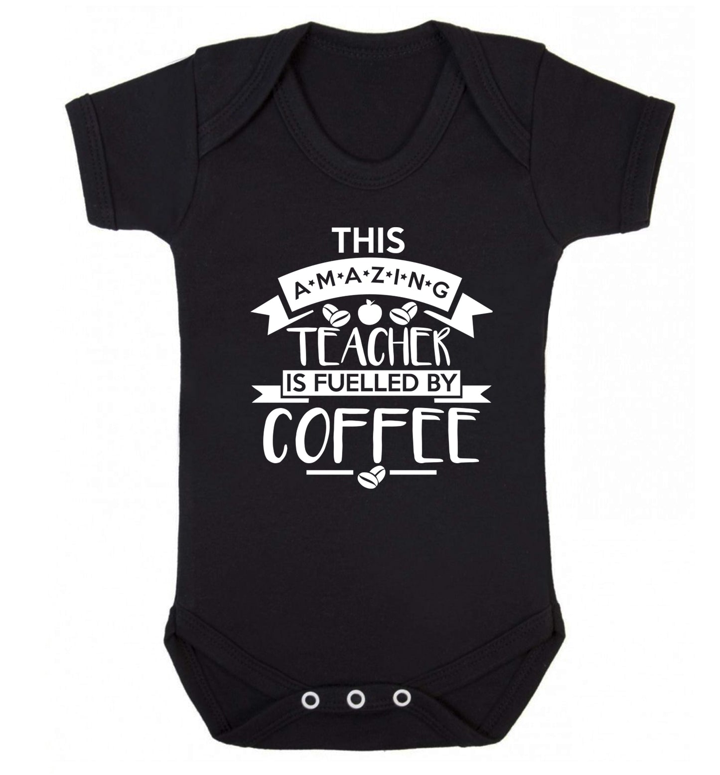 This amazing teacher is fuelled by coffee Baby Vest black 18-24 months