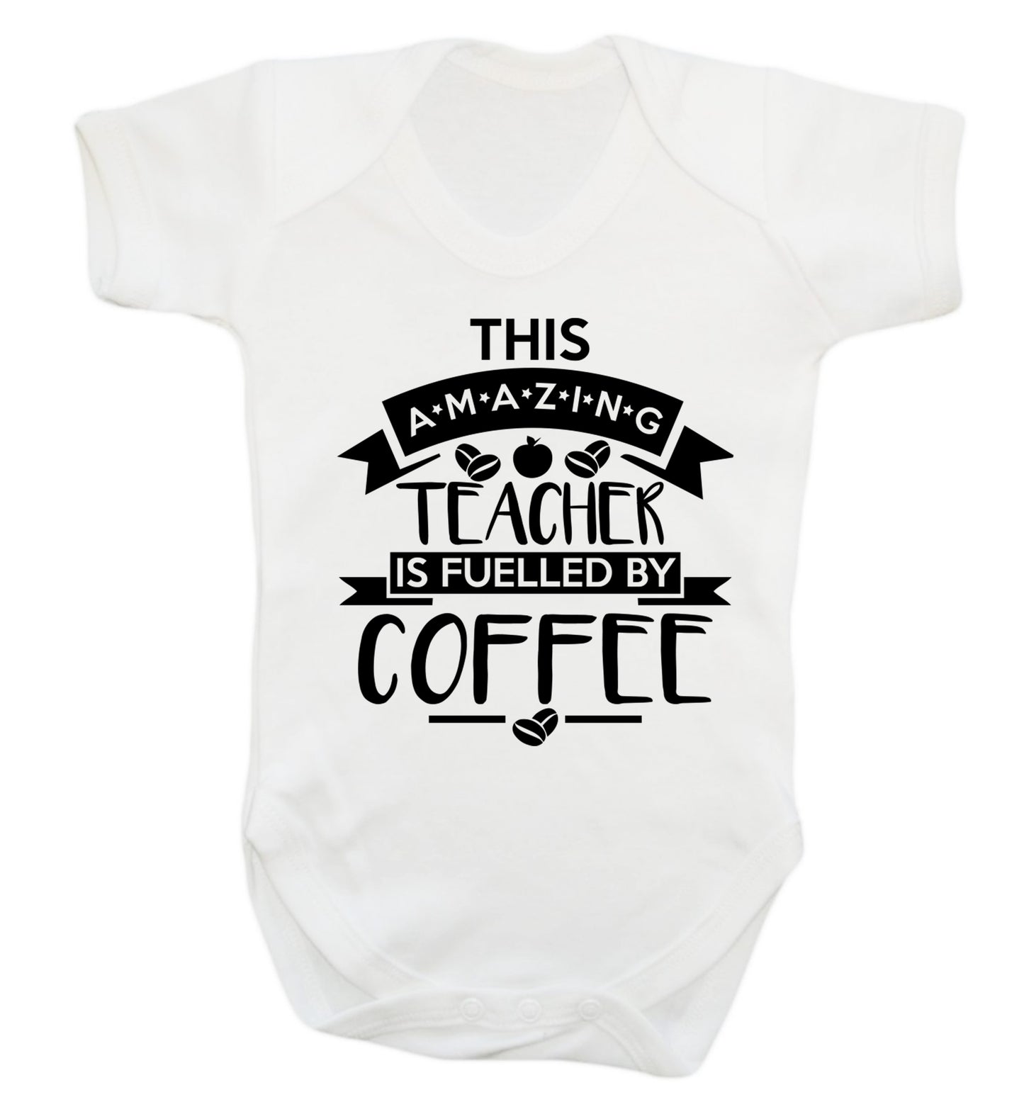 This amazing teacher is fuelled by coffee Baby Vest white 18-24 months