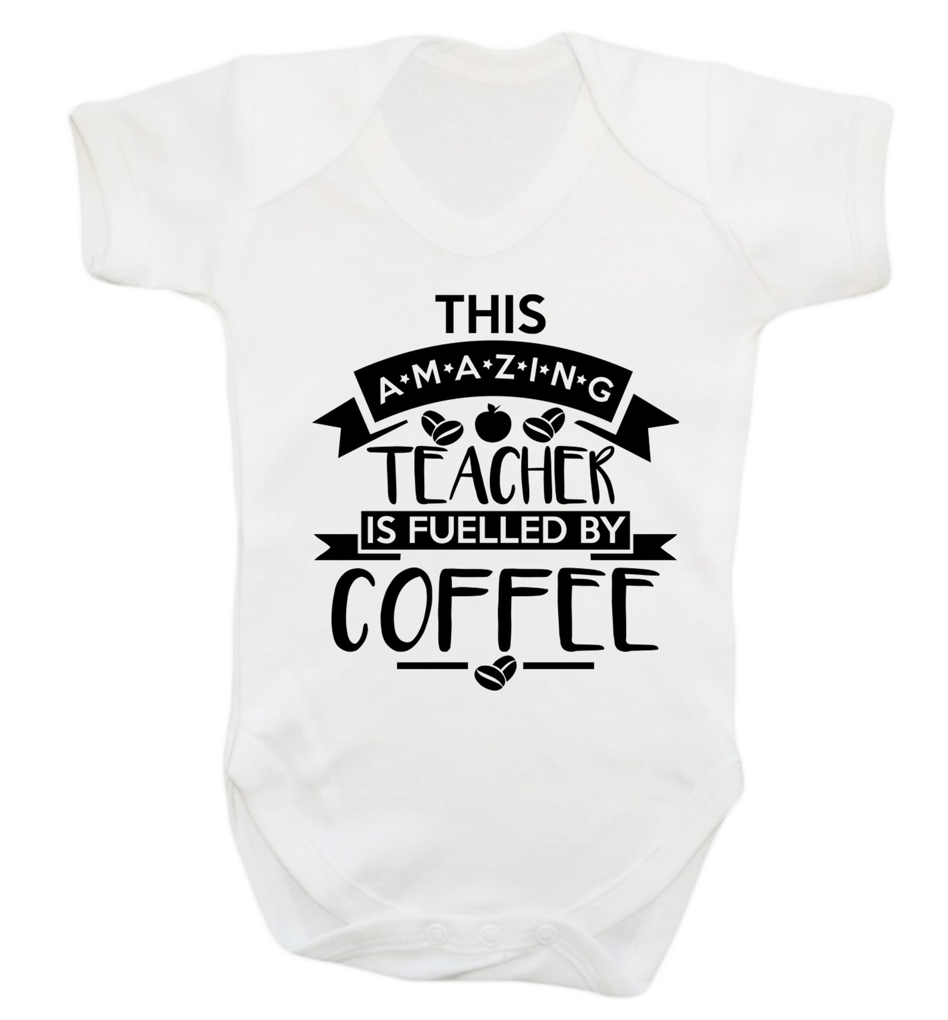 This amazing teacher is fuelled by coffee Baby Vest white 18-24 months