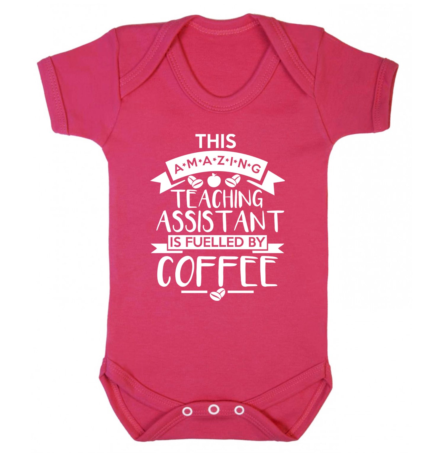 This amazing teaching assistant is fuelled by coffee Baby Vest dark pink 18-24 months