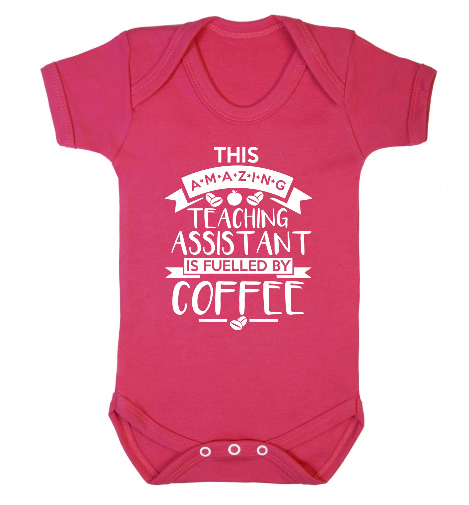 This amazing teaching assistant is fuelled by coffee Baby Vest dark pink 18-24 months