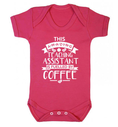 This amazing teaching assistant is fuelled by coffee Baby Vest dark pink 18-24 months