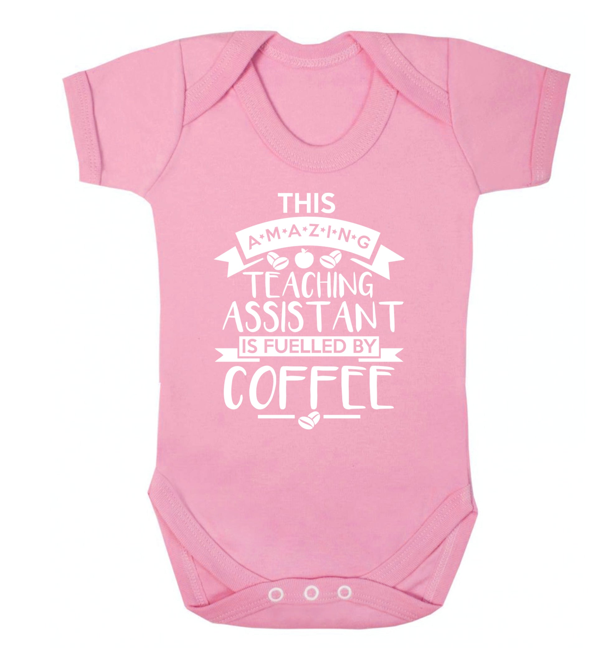 This amazing teaching assistant is fuelled by coffee Baby Vest pale pink 18-24 months