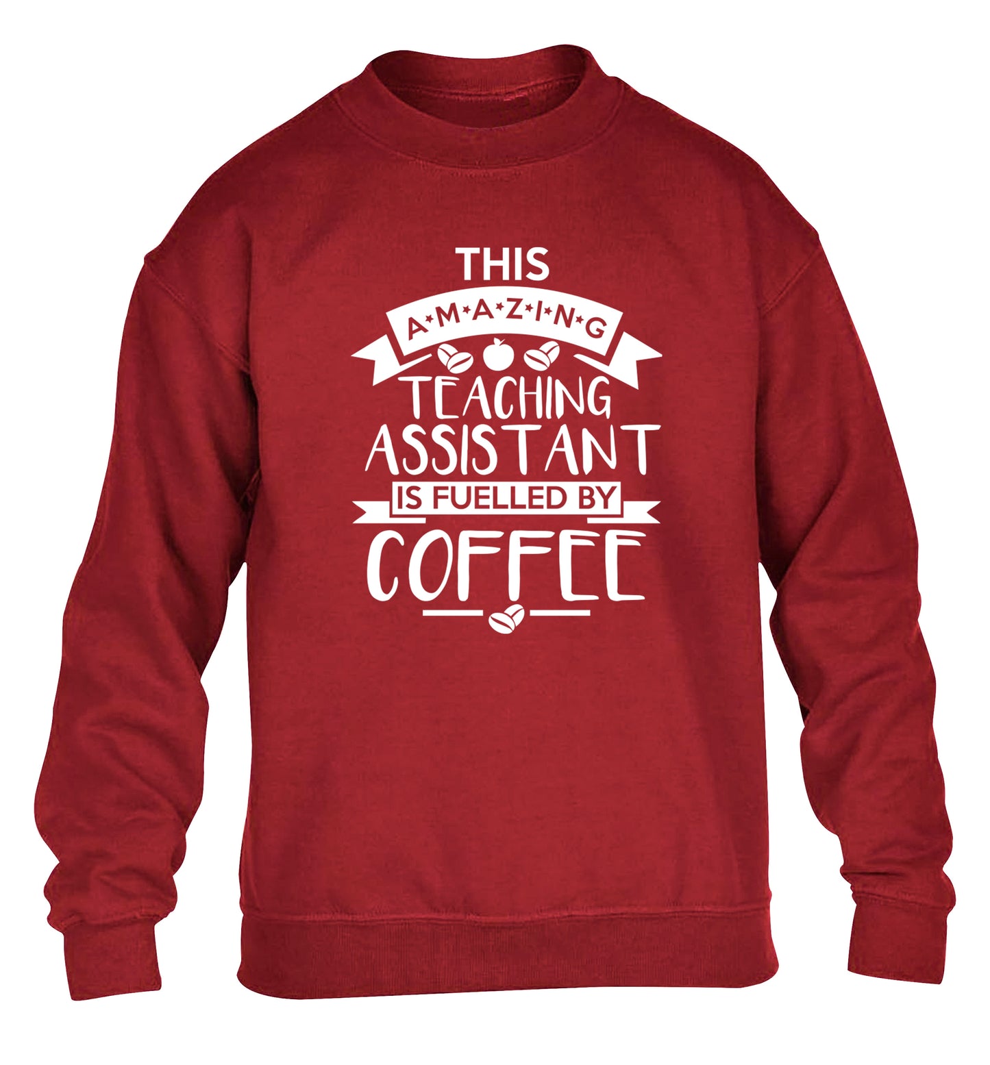 This amazing teaching assistant is fuelled by coffee children's grey sweater 12-13 Years