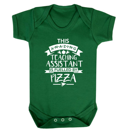 This amazing teaching assistant is fuelled by pizza Baby Vest green 18-24 months