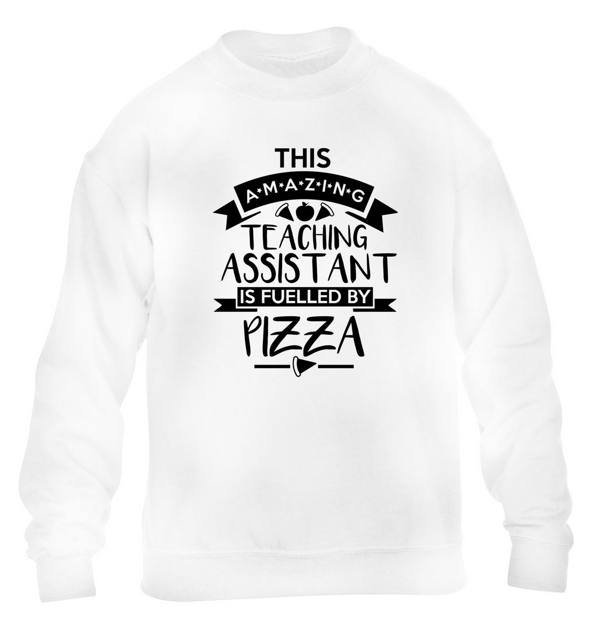 This amazing teaching assistant is fuelled by pizza left handed white ceramic mug 