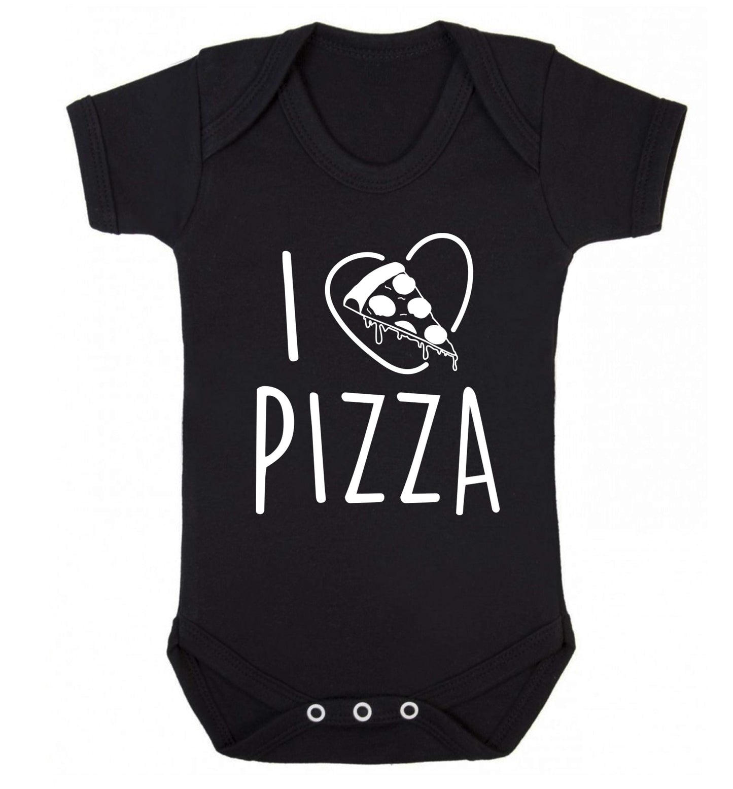 I Love Pizza Baby Vest black 18-24 months