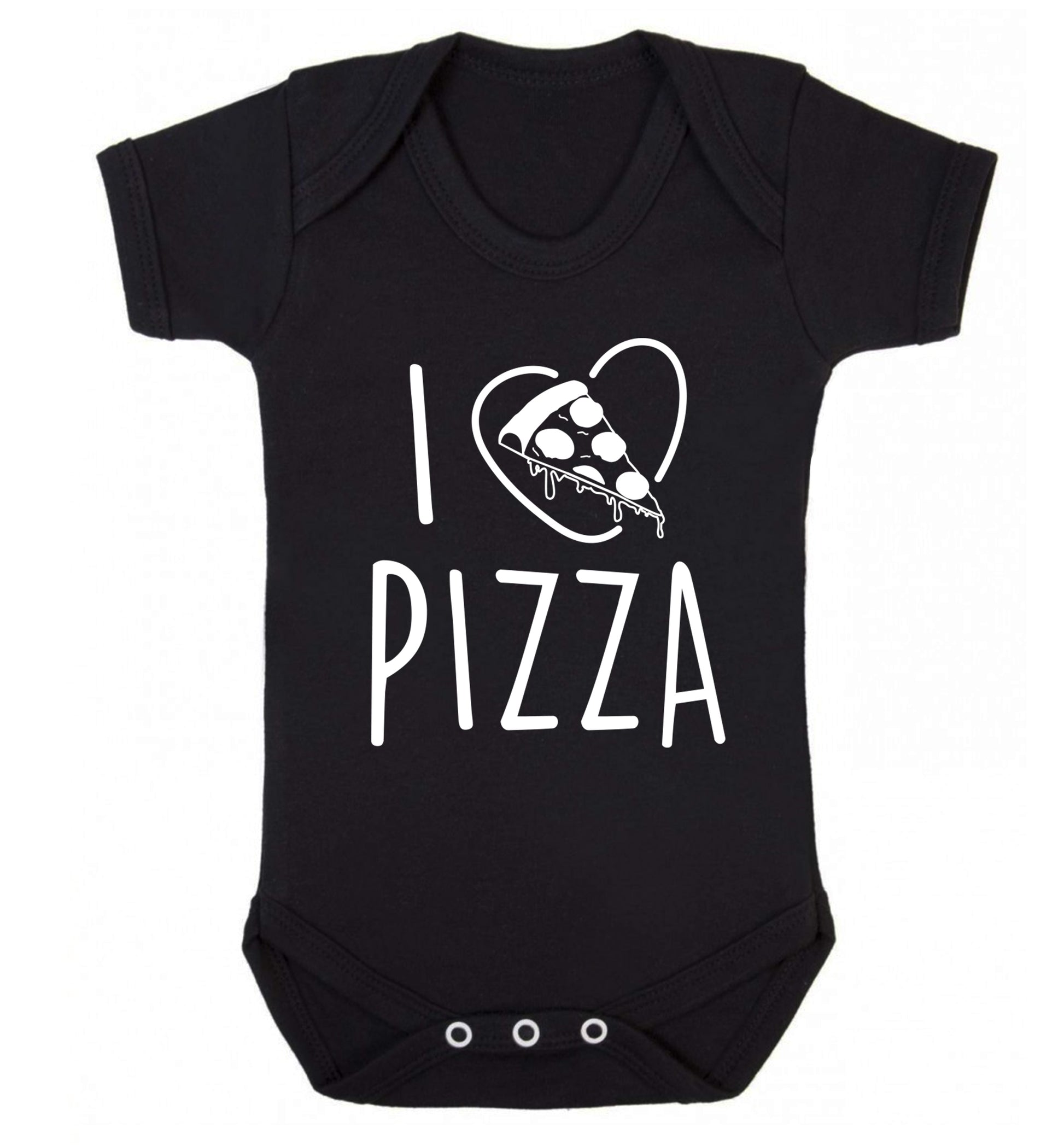 I Love Pizza Baby Vest black 18-24 months