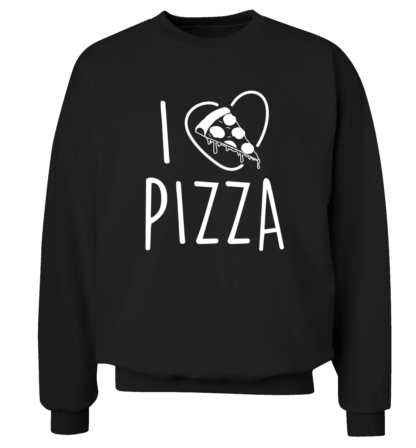 I Love Pizza Adult's unisex black Sweater 2XL