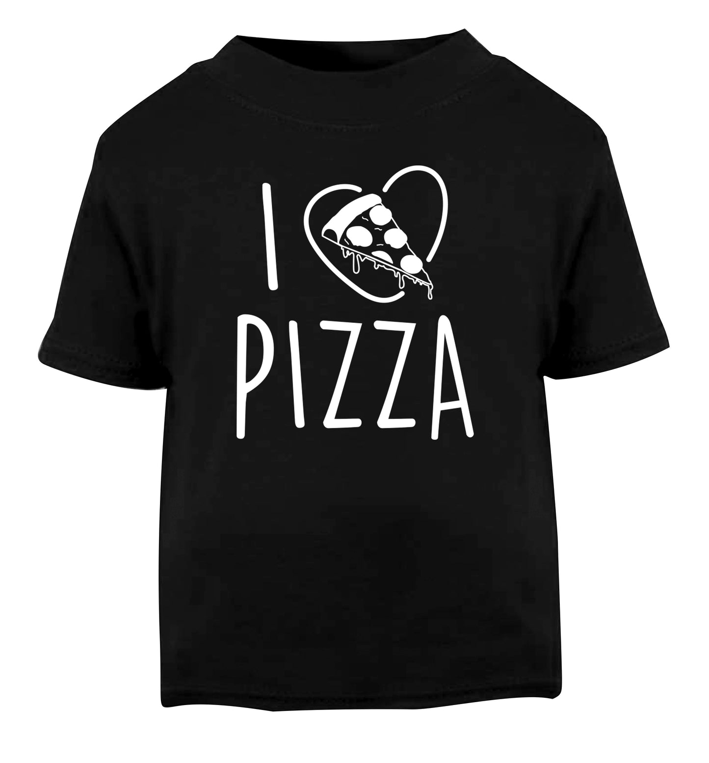 I Love Pizza Black Baby Toddler Tshirt 2 years