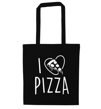 I Love Pizza black tote bag