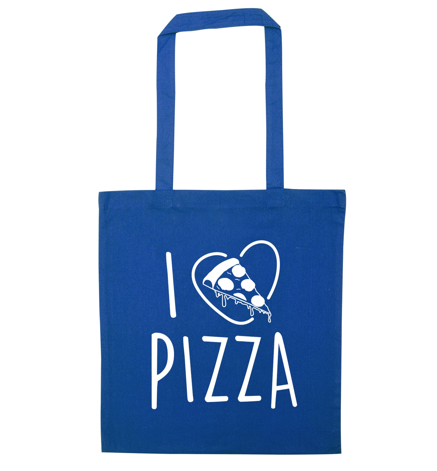 I Love Pizza blue tote bag