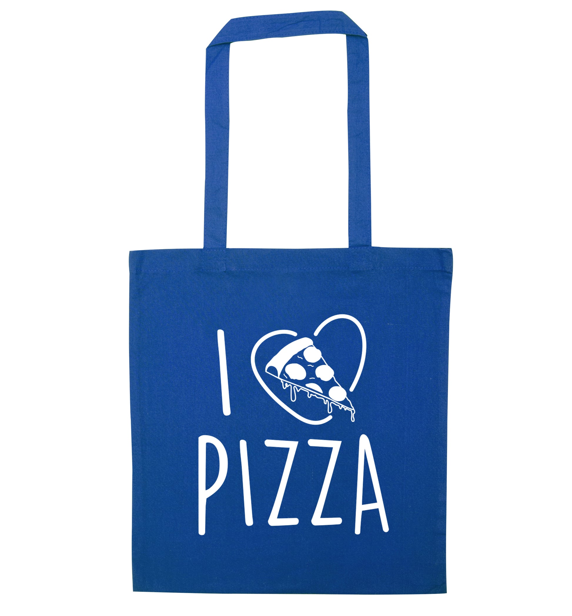 I Love Pizza blue tote bag