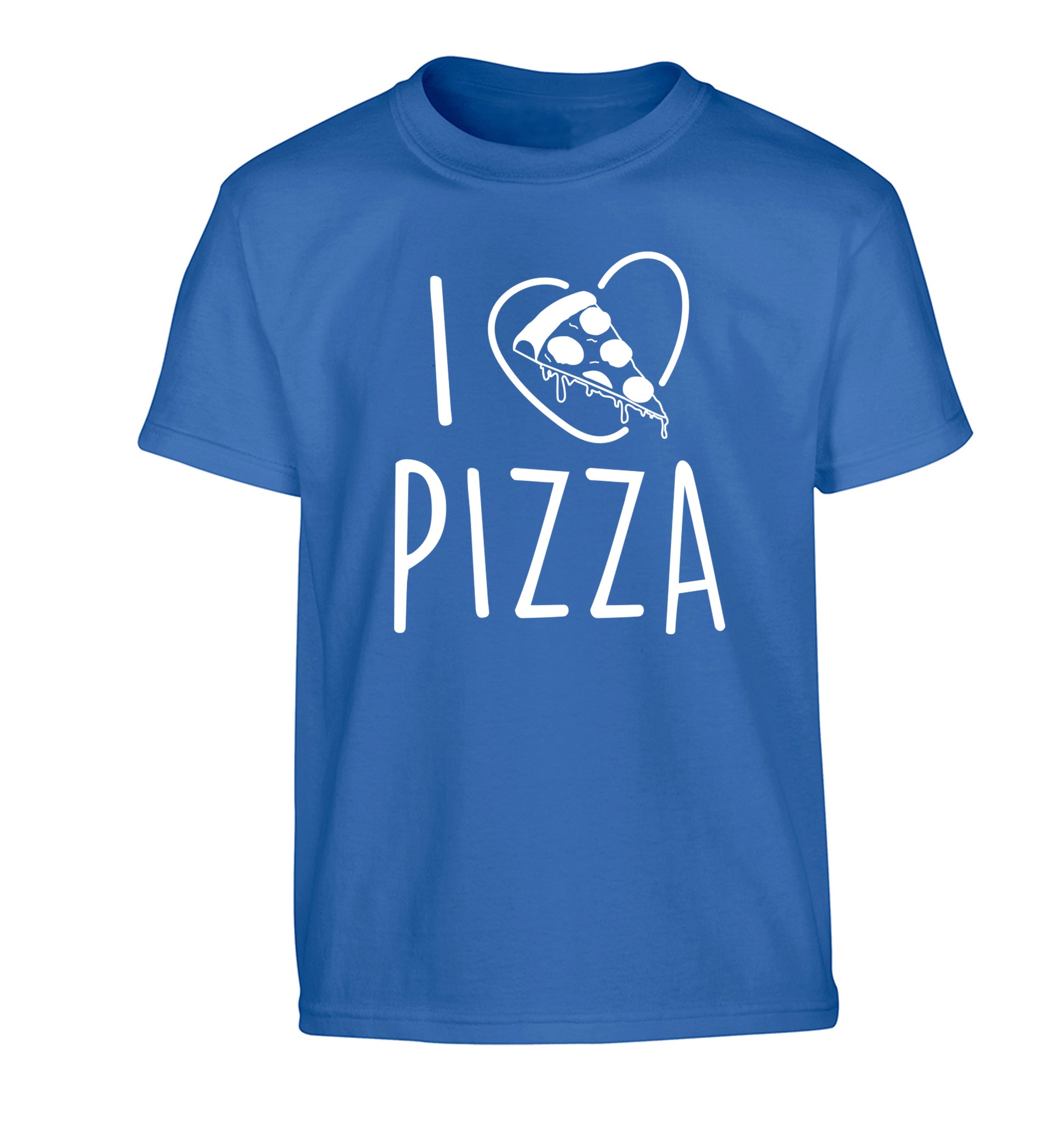 I Love Pizza Children's blue Tshirt 12-13 Years