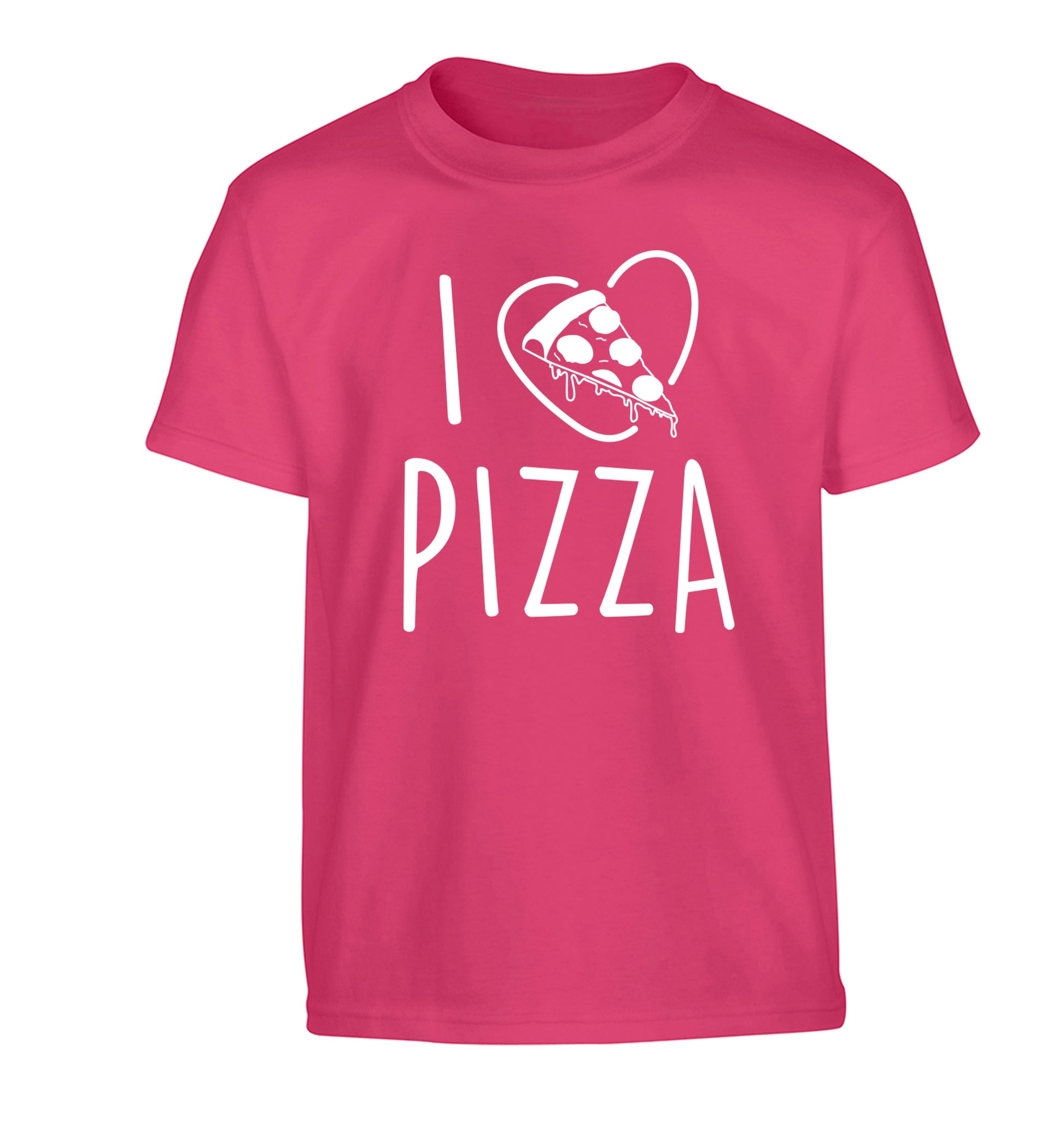 I Love Pizza Children's pink Tshirt 12-13 Years