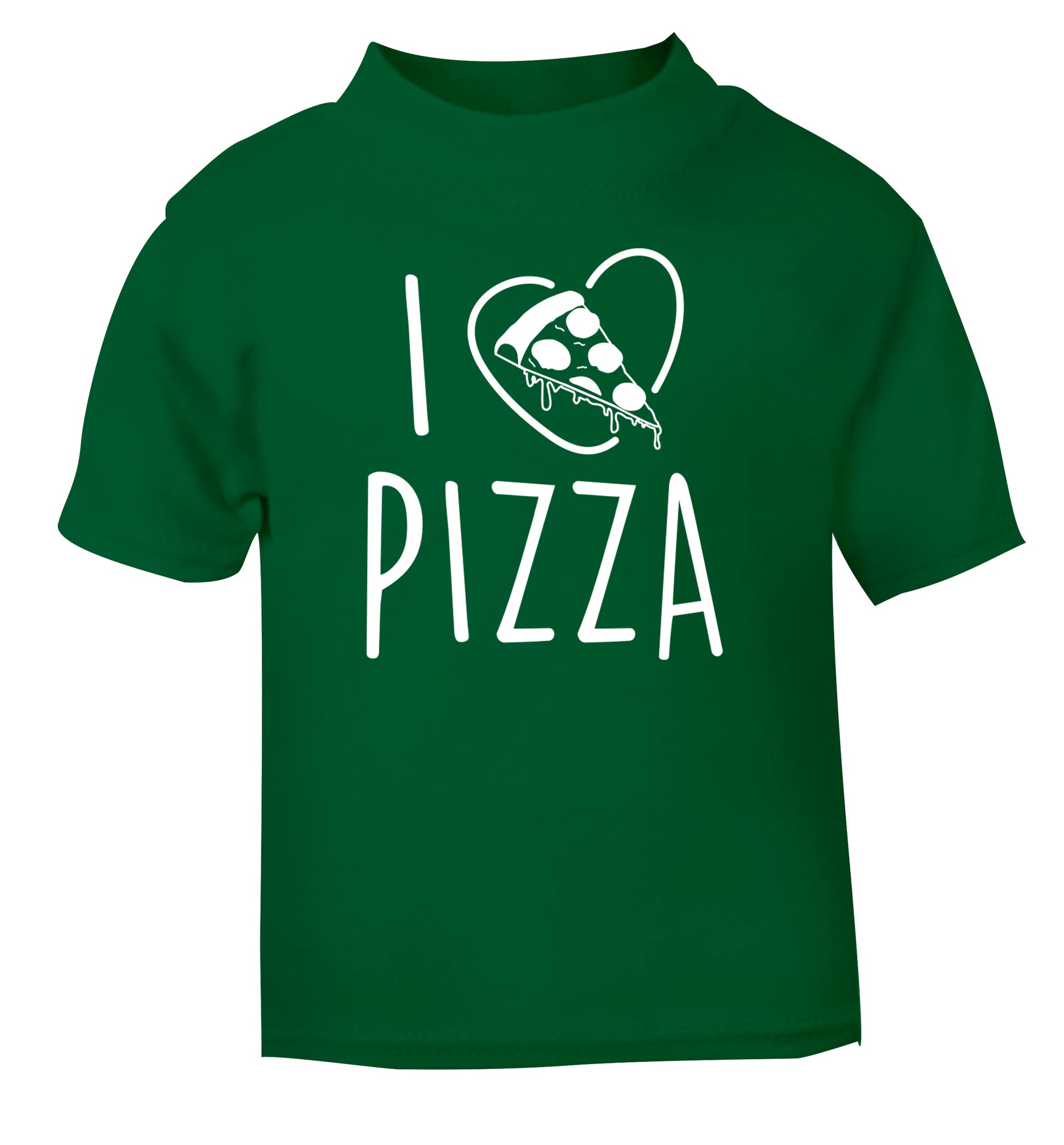 I Love Pizza green Baby Toddler Tshirt 2 Years