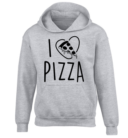 I Love Pizza children's grey hoodie 12-13 Years