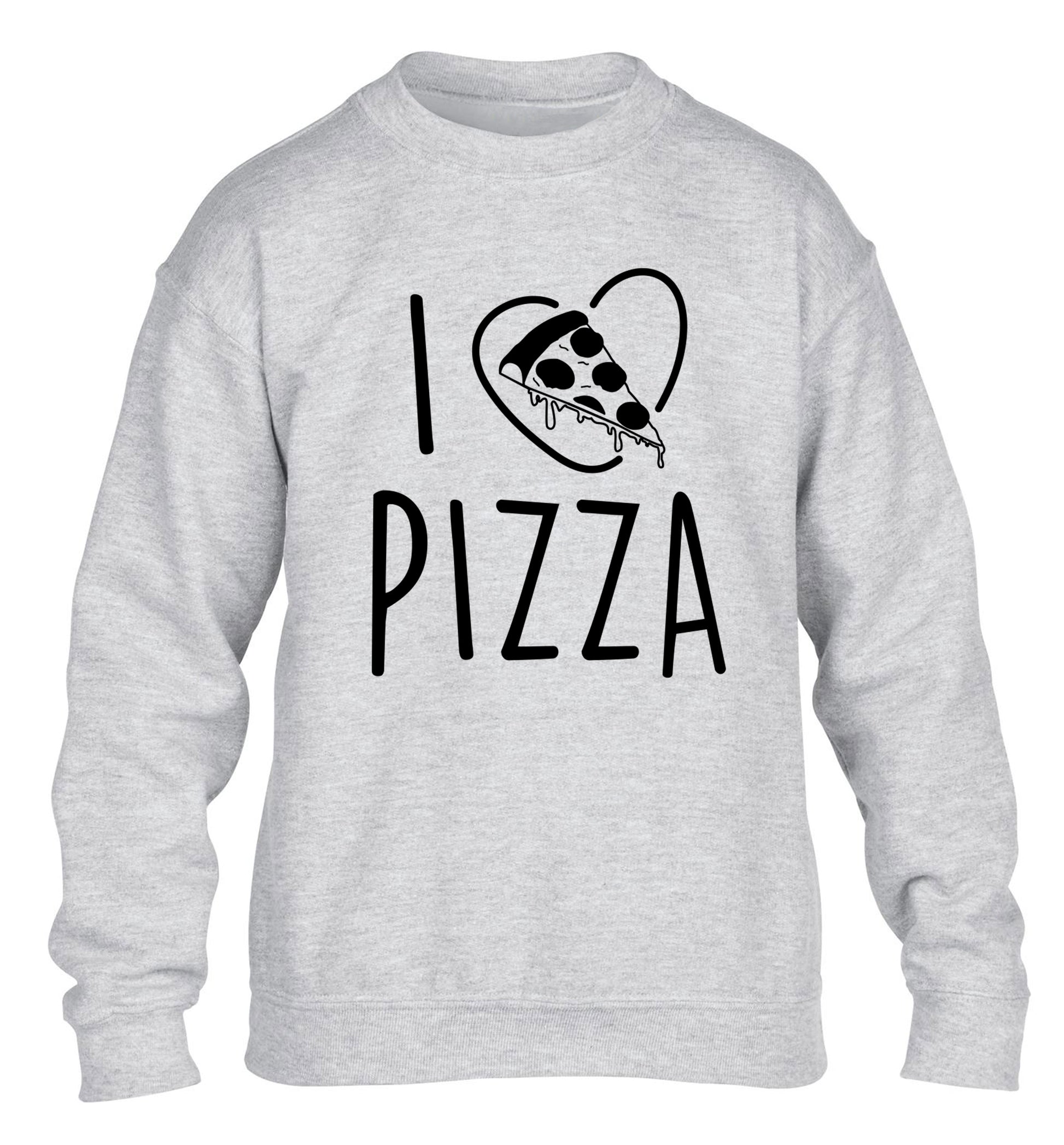 I Love Pizza children's grey sweater 12-13 Years